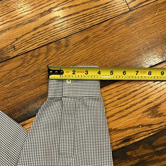 CUSTOM MADE SAVILE ROW TAILORS MENS BUTTON DOWN SHIRT IN BLUE AND WHITE PATTERN - Picture 7 of 8